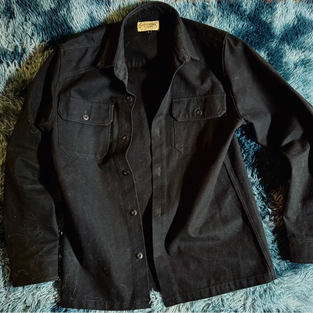 Longhorn & Sons Black Shirt Jacket (Size L / Tall)